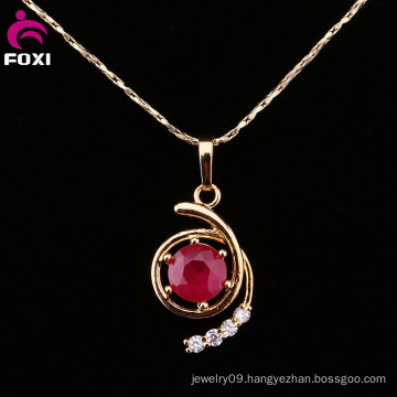 2016 Hot Sale Gold Plated CZ Stone Pendant Necklace Jewelry